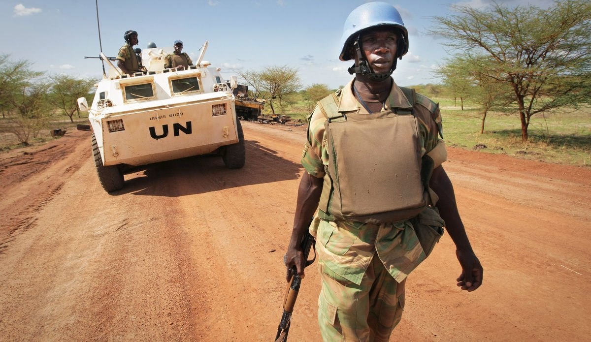 UN Photo/Stuart Price A soldier from Zambia serving with the international peacekeeping operation on the ground during a patrol in the volatile region of Abyei, central Sudan.