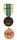The background of the ribbon is sand or buff coloured symbolizing the dessert, with a wide center band of UN blue flanked by narrow stripes of dark green symbolizing hope. Qualifying time for the medal is 90 days of service in the Mission.